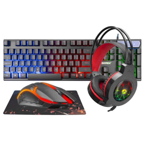 USB Rainbow Gaming Combo Set Oyun (Klavye+Mouse+MousePad+Kulaklık)